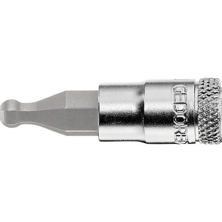 Embout de tournevis GEDORE 1/4" six pans creux avec tete spherique SW 5mm, longueur 14,5mm