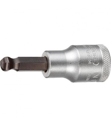 Embout de tournevis GEDORE 1/2" six pans creux avec tete spherique SW 7,0mm, longueur 60mm