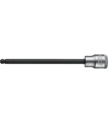 Embout de tournevis GEDORE 3/8" six pans creux avec tete spherique SW 10mm, longueur 134mm