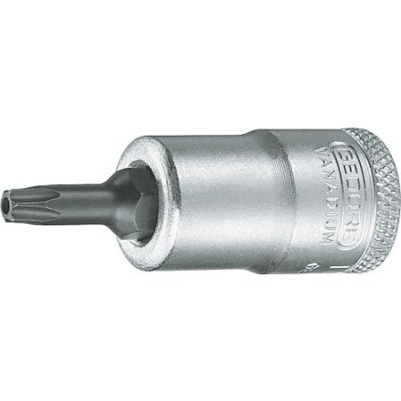 Embout de tournevis GEDORE 3/8" Torx-femelle avec forage, T20, longueur 49 mm