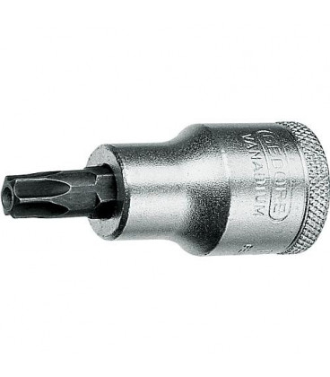 Embout de tournevis GEDORE 1/2" Torx-femelle avec forage, T30, longueur 55 mm