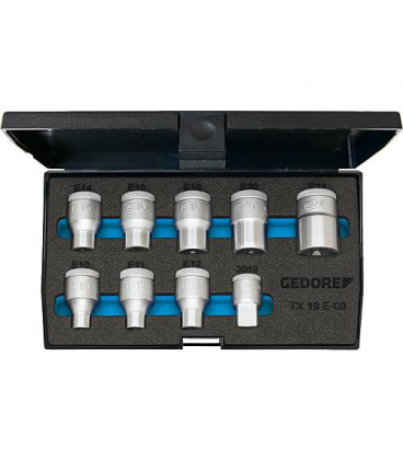 Jeu de cle a douille GEDORE 9 pieces, 1/2"