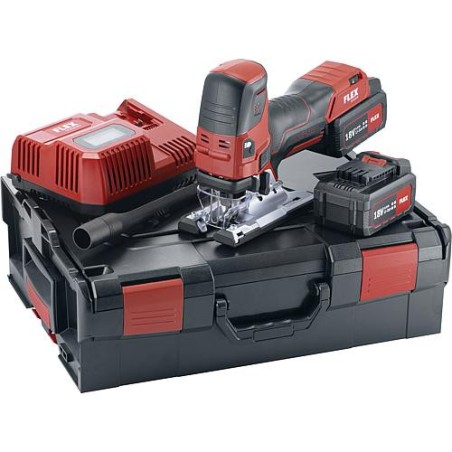 Scie sauteuse sans fil FLEX JS 18.0-EC 18V avec 2x5,0 batteries et chargeur