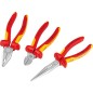 Kit Pince KNIPEX 3 pieces constitué d'une pince coupante diagonale, pince a becs demi-ronds et pince univ.