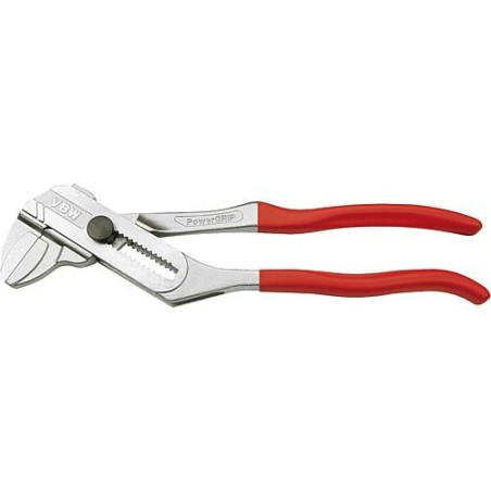 Cle a pince Power GRIP chrome avec revetement rouge longueur 253 mm