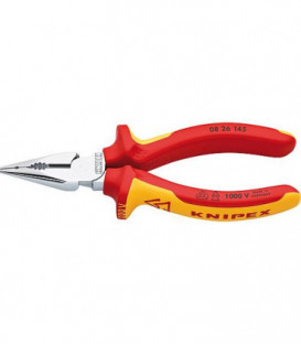 Pince a becs demi-ronds Knipex VDE isolée, longueur : 145 mm chromée