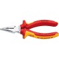 Pince a becs demi-ronds Knipex VDE isolée, longueur : 145 mm chromée