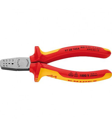 Pince a sertir Knipex VDE isolée, longueur : 145 mm 0,25 - 2,5 mm²