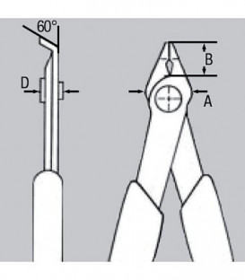 Electronic Super-Knips 64HRC outil en acier special bruni avec serre-cable Longueur 125 mm