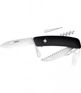 Couteau de poche SWIZAO KB TT05 avec pince a tiques et poignee noire