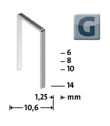 Agrafe Type G 11/10 zinguee Emballage cartonne eco 5000 pcs