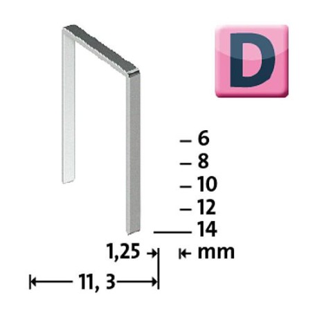 agrafes type D 53 F/10 galvanisé, sachet : 600 pcs