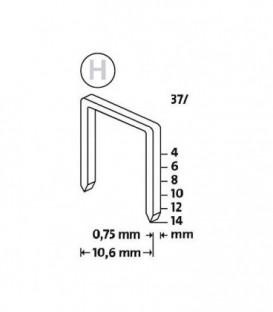 Agrafe Type H 37/8 zinguee, super dur emballage transparent 2000 pcs