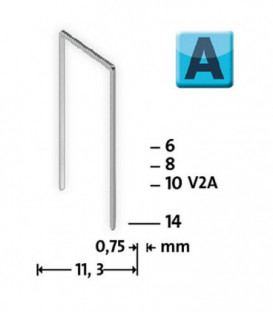 Agrafe Type A 53/8 zinguee, super dur Emballage cartonne eco 5000 pcs