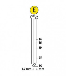 Agrafe Type E J/19 zinguee emballage transparent 1000 pcs