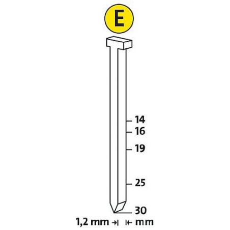 Agrafes Type E J/25 zinguee emballage  :  2600 pieces