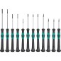 Kit tournevis WERA micro Electronicien Kraftform 12 pcs plat,cruciforme,clé Allen