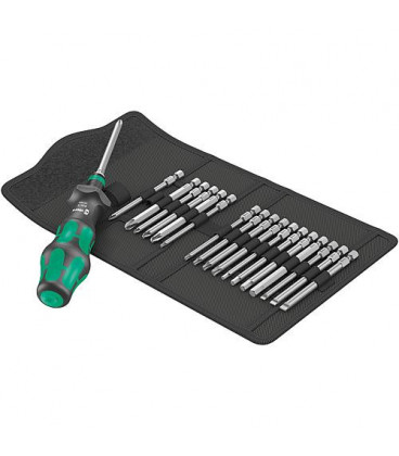 kit tournevis WERA 19 pièces fente, Philipps pozidriv, TORX, 6 pans