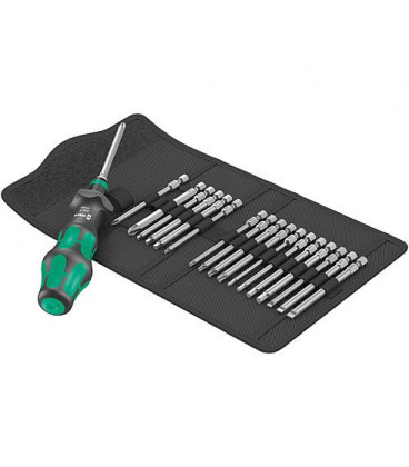 kit de tournevis WERA 19 pieces,fente, Philipps, Torx 6 pans, 4 pans