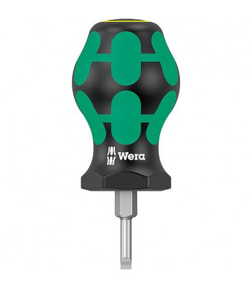 Tournevis plat Stubby WERA Kraftform Plus-serie 300 0,6x3,5x25mm