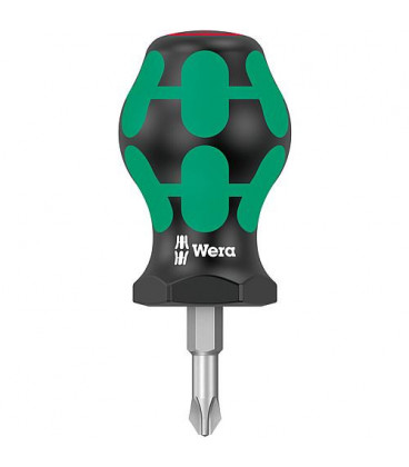 Tournevis cruciforme Stubby WERA Kraftform Plus serie 300, PH2x25mm