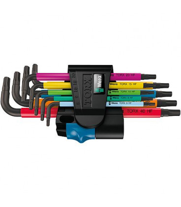 Kit clé Torx WERA 9 pcs, coloré T9 - T40