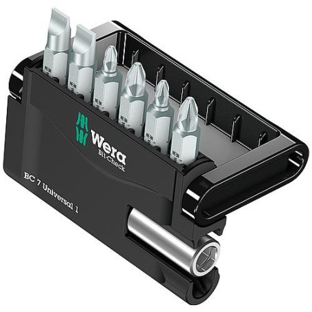 Kit embouts WERA Bit-Check Universal 1 7 pieces avec support universel