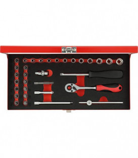 Jeu de clé à douille GEDORE red type 4004.77, 1/4", 33 pièces