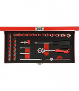 Jeu de clé a douille GEDORE red Type 4004.79, 1/4", 33 pieces