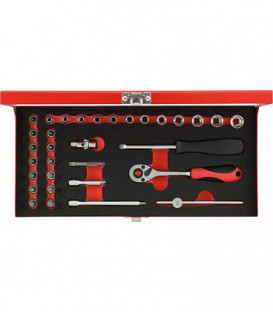 Jeu de clé a douille GEDORE red Type 4004.79, 1/4", 33 pieces