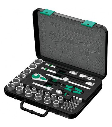 Jeu de cle a douille WERA Zyklop 43 pieces 3/8" en mallette metallique