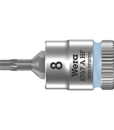 Cle a cliquet WERA 8767 A HF Torx T8 Longueur 28,0mm traction 6,3mm (1/4")