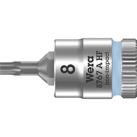 Cle a cliquet WERA 8767 A HF Torx T8 Longueur 28,0mm traction 6,3mm (1/4")