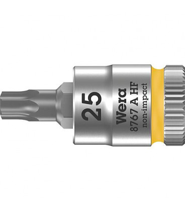 Cle a cliquet WERA 8767 A HF Torx T25 Longueur 28,0mm traction 6,3mm (1/4")