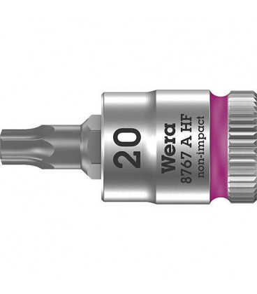 Cle a cliquet WERA 8767 A HF Tory T20 Longueur 28,0mm traction 6,3mm (1/4")