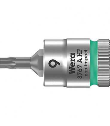 Cle a cliquet WERA 8767 A HF Tory T9 Longueur 28,0mm traction 6,3mm (1/4")