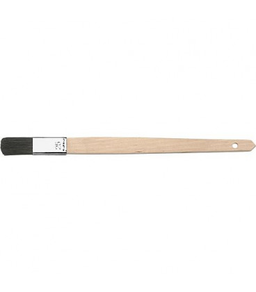 Pinceau plat droit 25 mm noir, manche en bois tole souple