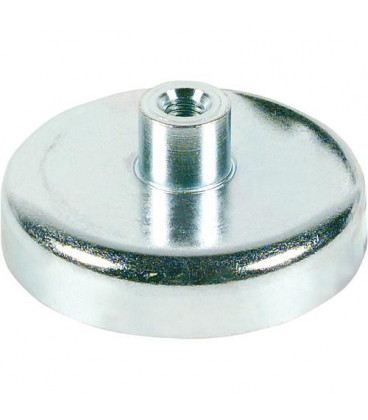 Griffe plate magnetique avec douille filetee T°C max d'utilisation 200°C Dim 25 x 15 mm, 1 piece