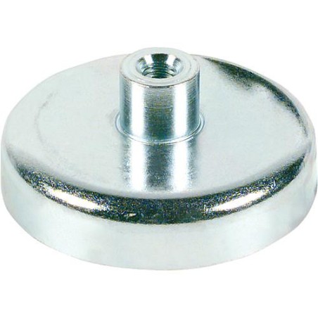 Griffe plate magnetique avec douille filetee T°C max d'utilisation 200°C Dim 63 x 30 mm, 1 piece