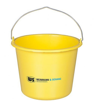 Seau 12 litres jaune graduation litrage avec Logo WS Paquet  :  10 pces