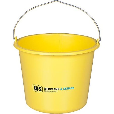 Seau 12 litres jaune graduation litrage avec Logo WS Paquet  :  10 pces