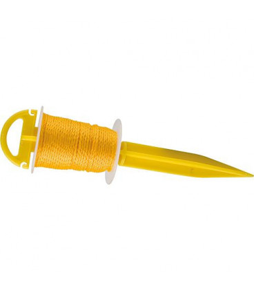 Baton avec corde a dresser 30m, 2,0mm jaune