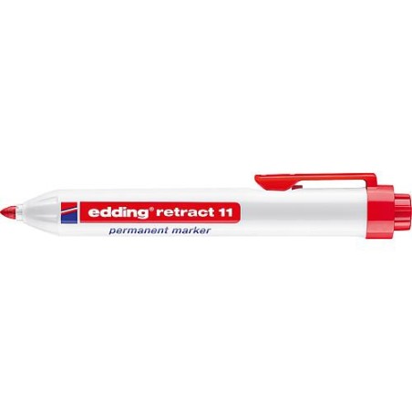 Marqueur permanent edding retract11, pointe ronde diam. 1,5-3,0mm, couleur rouge