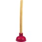 Ventouse en caoutchouc complète avec manche en bois - rouge lg 35 cm diam 115 mm - Art N° 3101