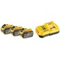 Kit de demarrage sans fil DeWALT 54V DCB 118x3 3 batteries 9,0Ah et chargeur