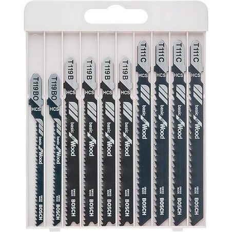 Kit Lames scie sauteuse BOSCH® 10 pc. pr decoupe du bois