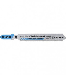 Lame scie sauteuse BOSCH® T118EHM Carbide pr inox Long. 83 mm emb. : 3 pc.