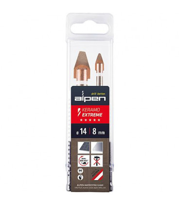 Foret carrelage en kit Alpen Keramo Extreme - 2 pces 14x8mm