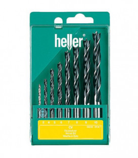 Kit meches a bois 3 pointes HELLER CV, 8 pieces d : 3/4/5/6/7/8/9/10 mm