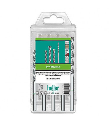 Kit forets beton et pierre naturelle HELLER 5 pcs, PROXTREME D : 4/5/6/8/10mm +queue cylindrique